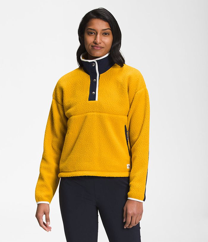 The North Face Womens Pullover Cragmont Fleece ¼ Snap 714MOABDP - Yellow